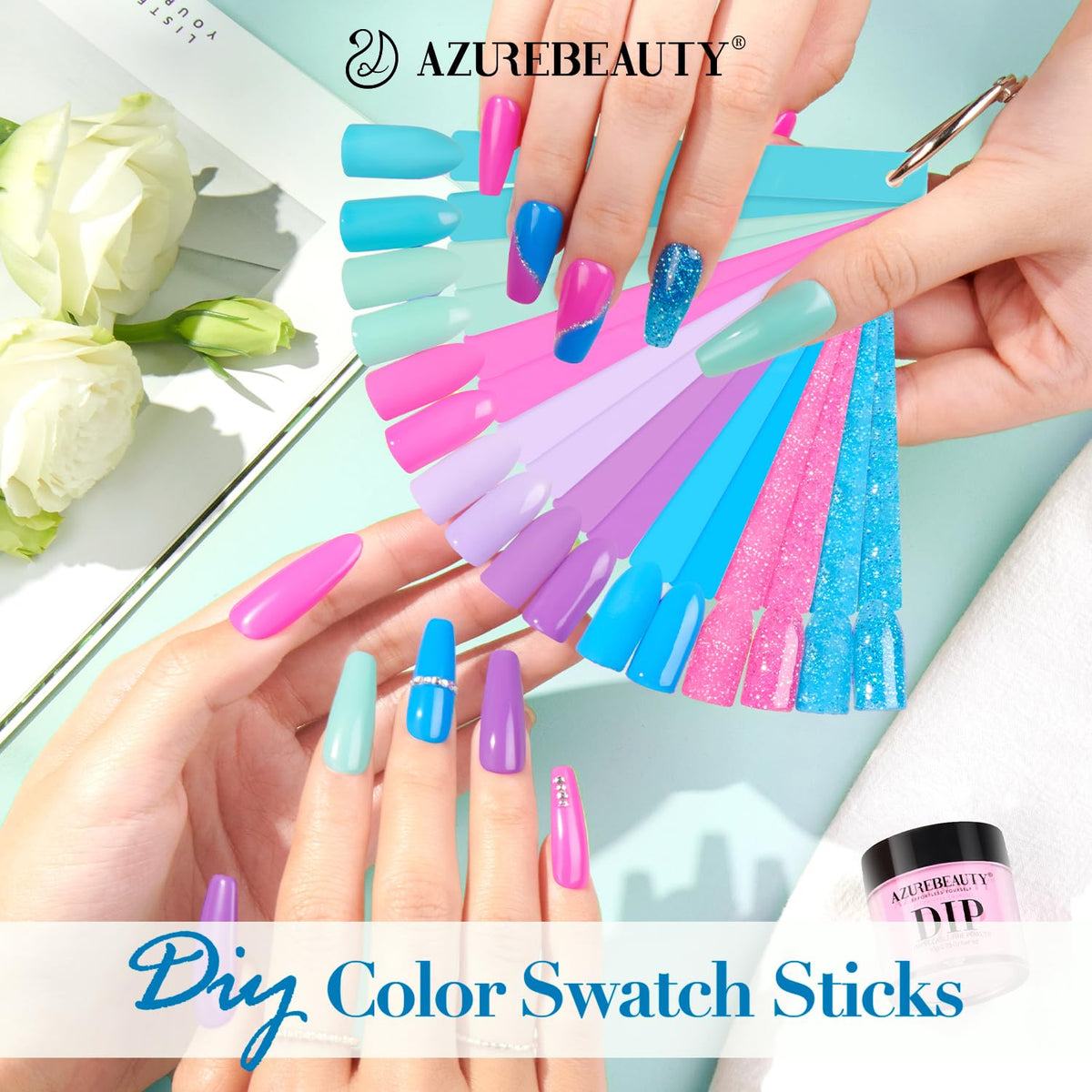 AZUREBEAUTY nail file and polishing block tools for shaping and smoothing nails