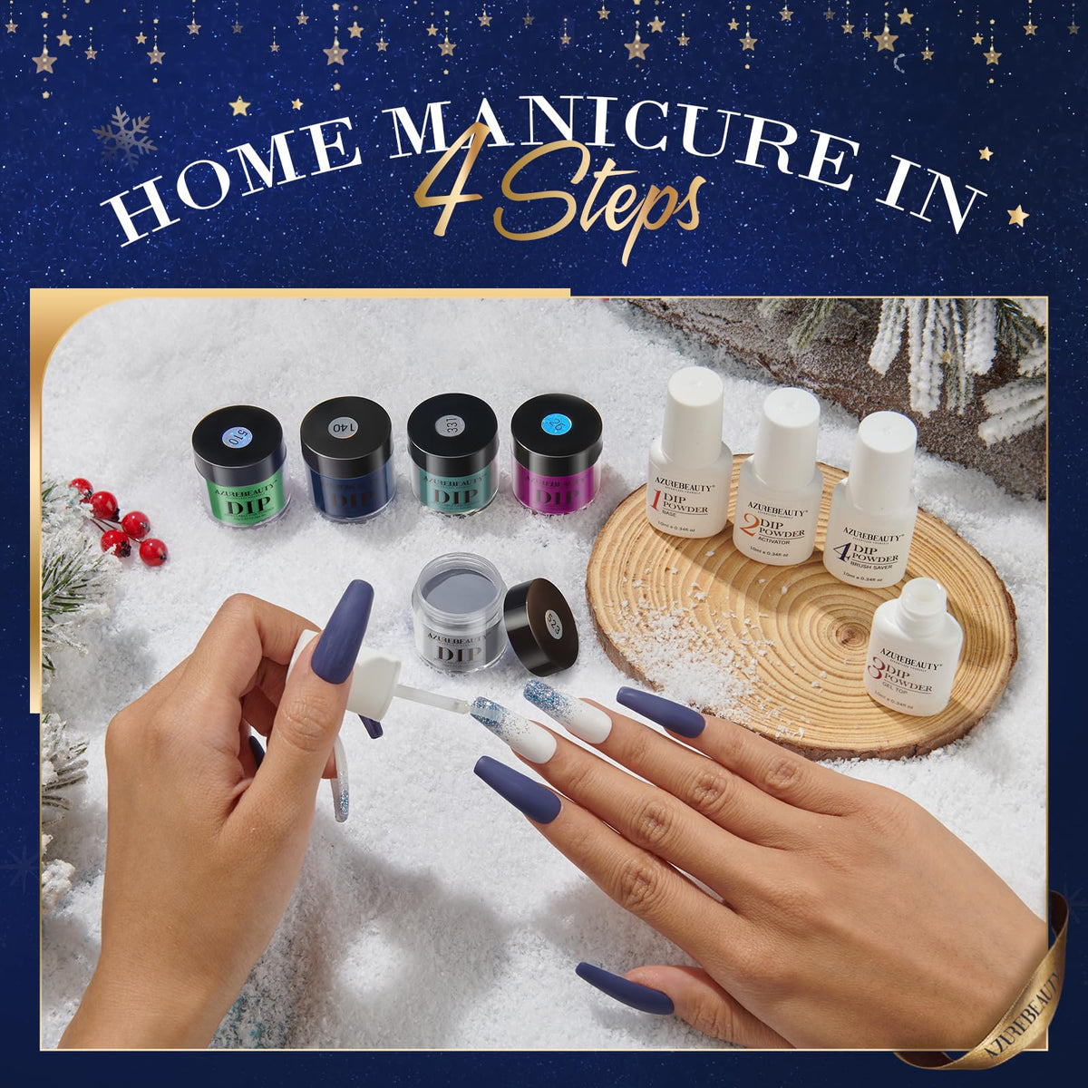 AZUREBEAUTY glossy finish detail highlighting high-shine protective top coat