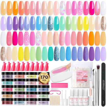 AZUREBEAUTY front packaging showing full 170-piece dip kit and benefits