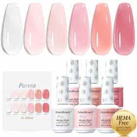AZUREBEAUTY front packaging showing six jelly nude bottles and gift-ready box benefit: elegant presentation