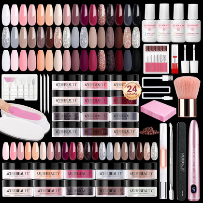 AzureBeauty front packaging showing complete dip powder starter kit benefit convenience