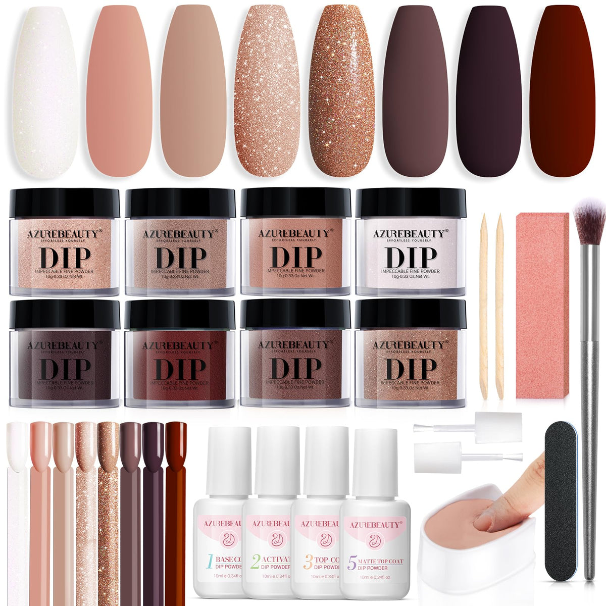 AZUREBEAUTY front packaging displaying full 30-piece kit for easy setup