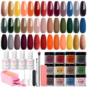 AZUREBEAUTY front packaging showing complete dip powder kit and benefits