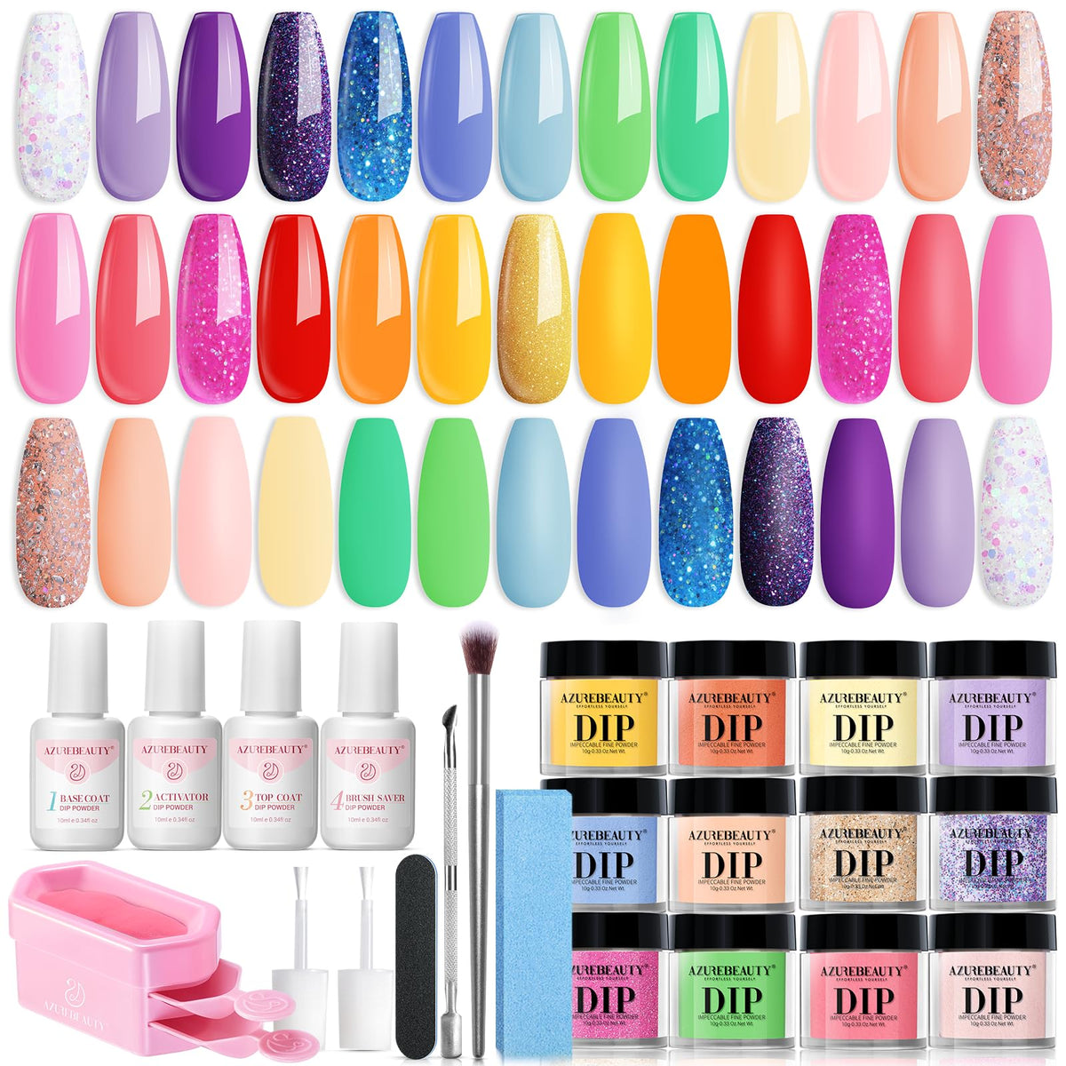 AZUREBEAUTY front packaging showing kit contents and vibrant colors benefit convenience