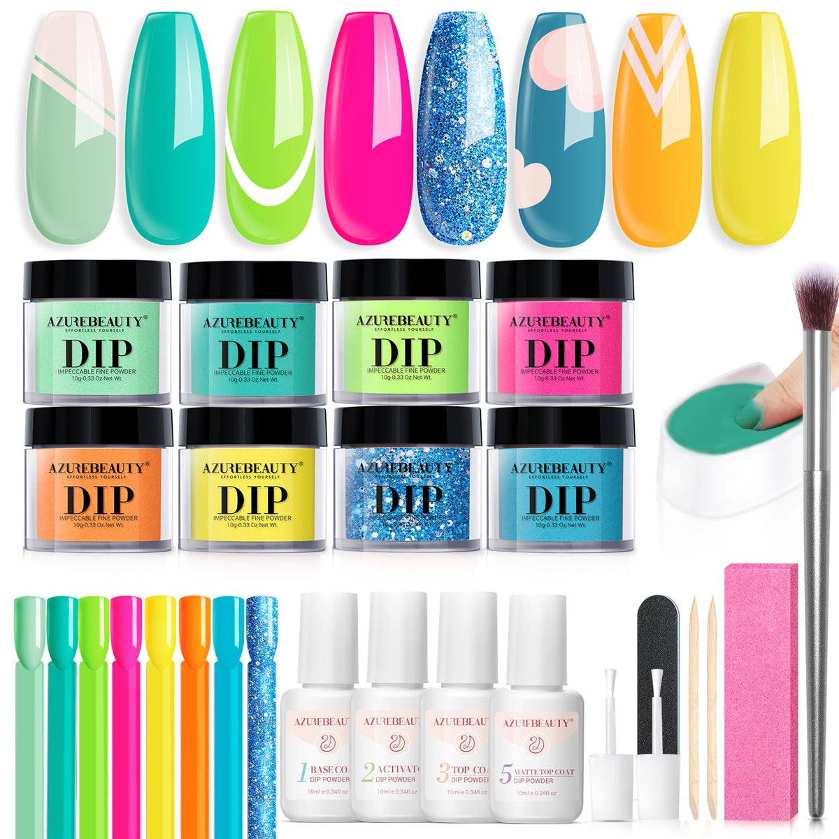 AzureBeauty front packaging showing kit contents and summer colors for easy gifting