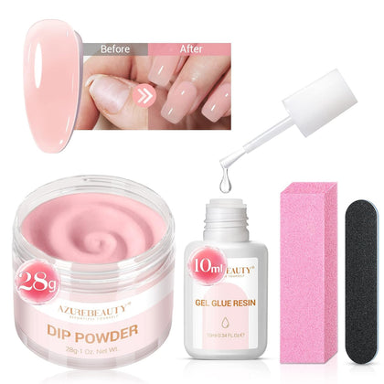 AZUREBEAUTY front packaging showing complete nail repair kit benefits