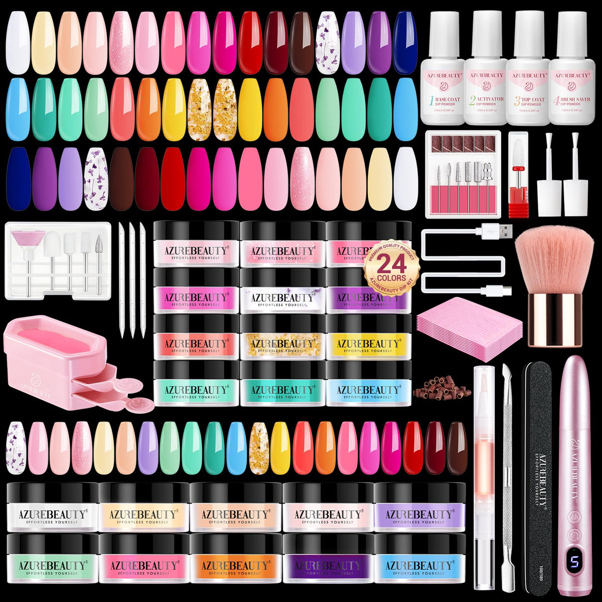 AzureBeauty front packaging showing full 92-piece kit convenience