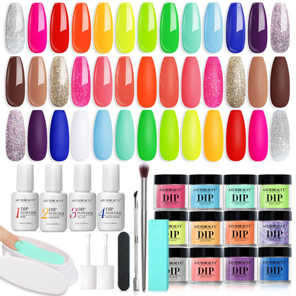AZUREBEAUTY complete kit front view showing all neon colors and tools benefit convenience