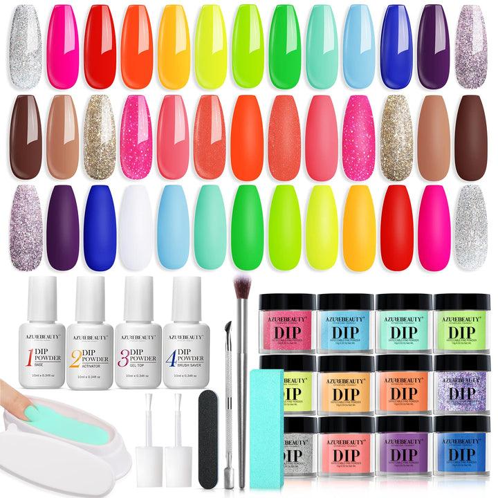 AZUREBEAUTY complete kit front view showing all neon colors and tools benefit convenience