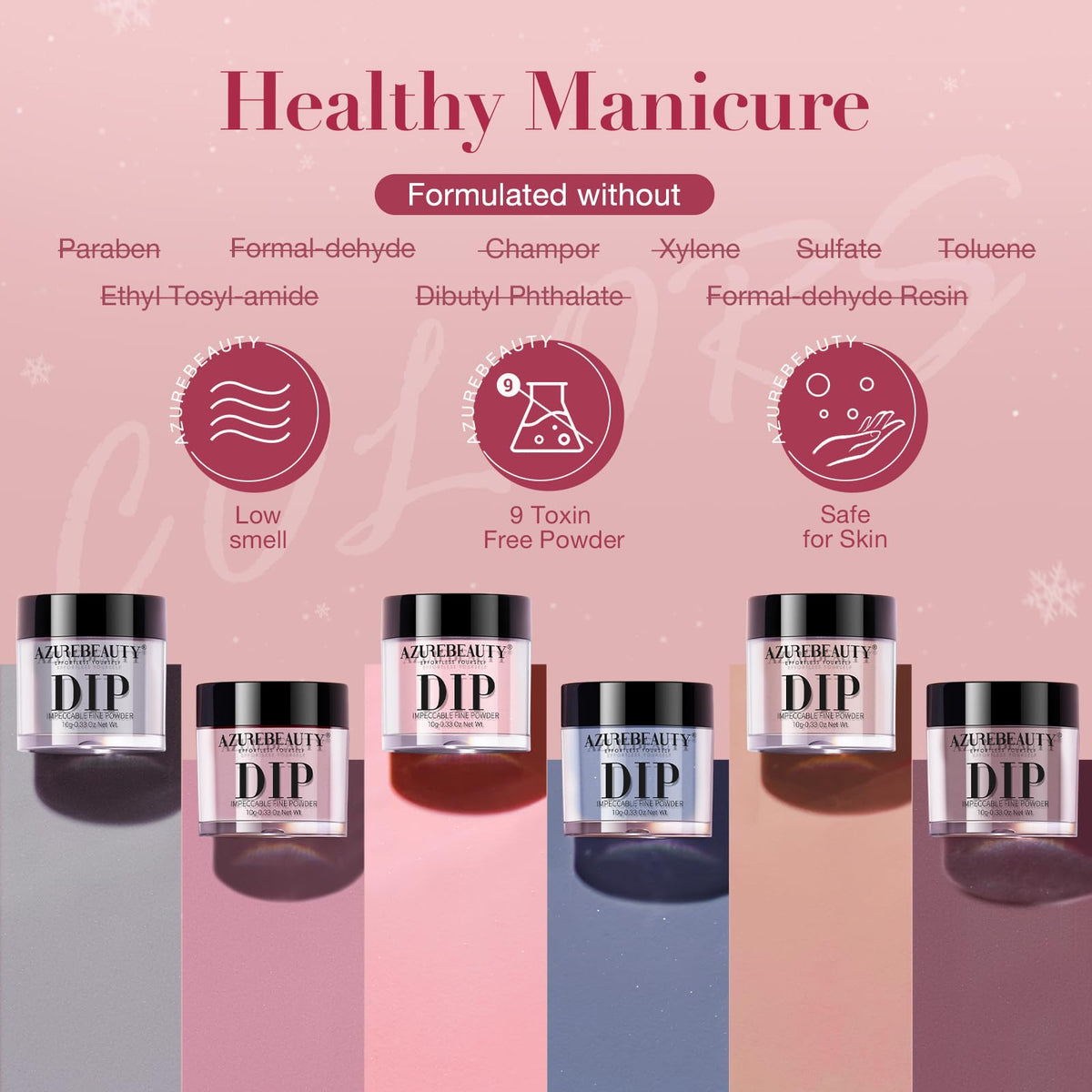 AzureBeauty lifestyle manicure on hands demonstrating salon-quality, long-lasting shine