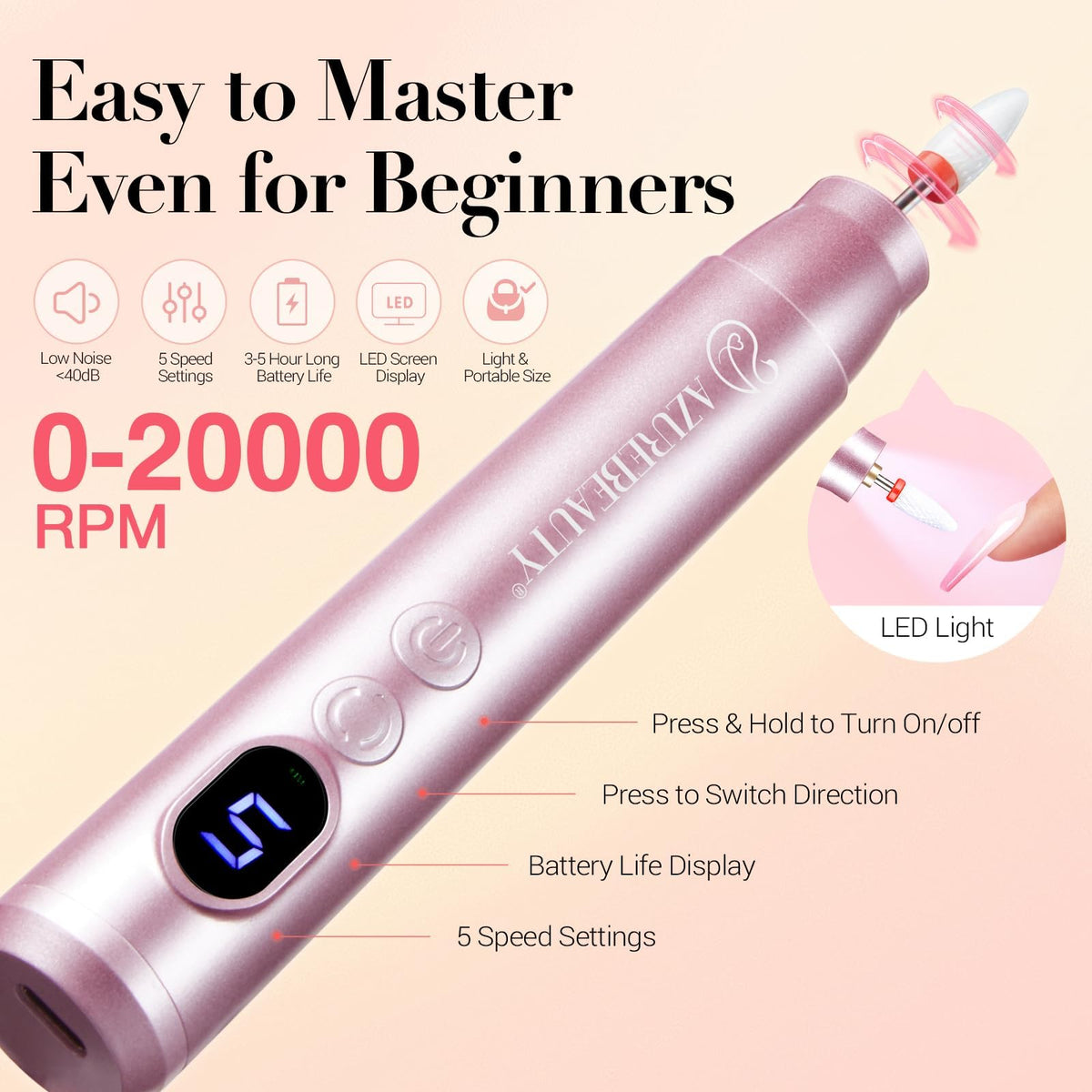 AZUREBEAUTY liquid bottles and brush highlighting neat application control