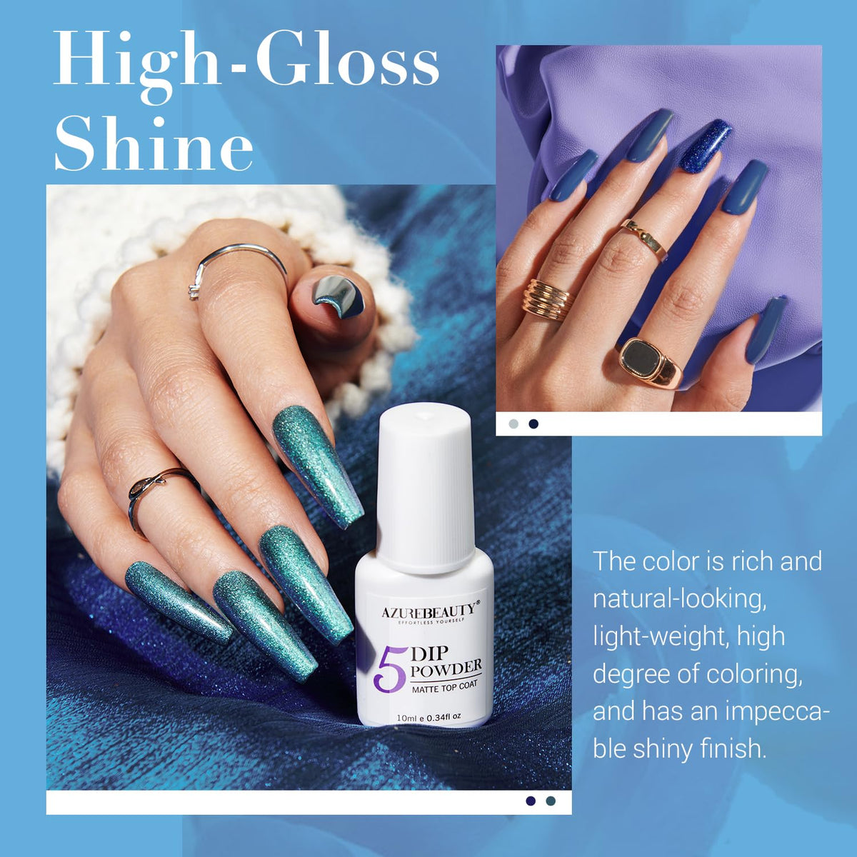 AzureBeauty three-step liquid set showing ease of lamp-free application