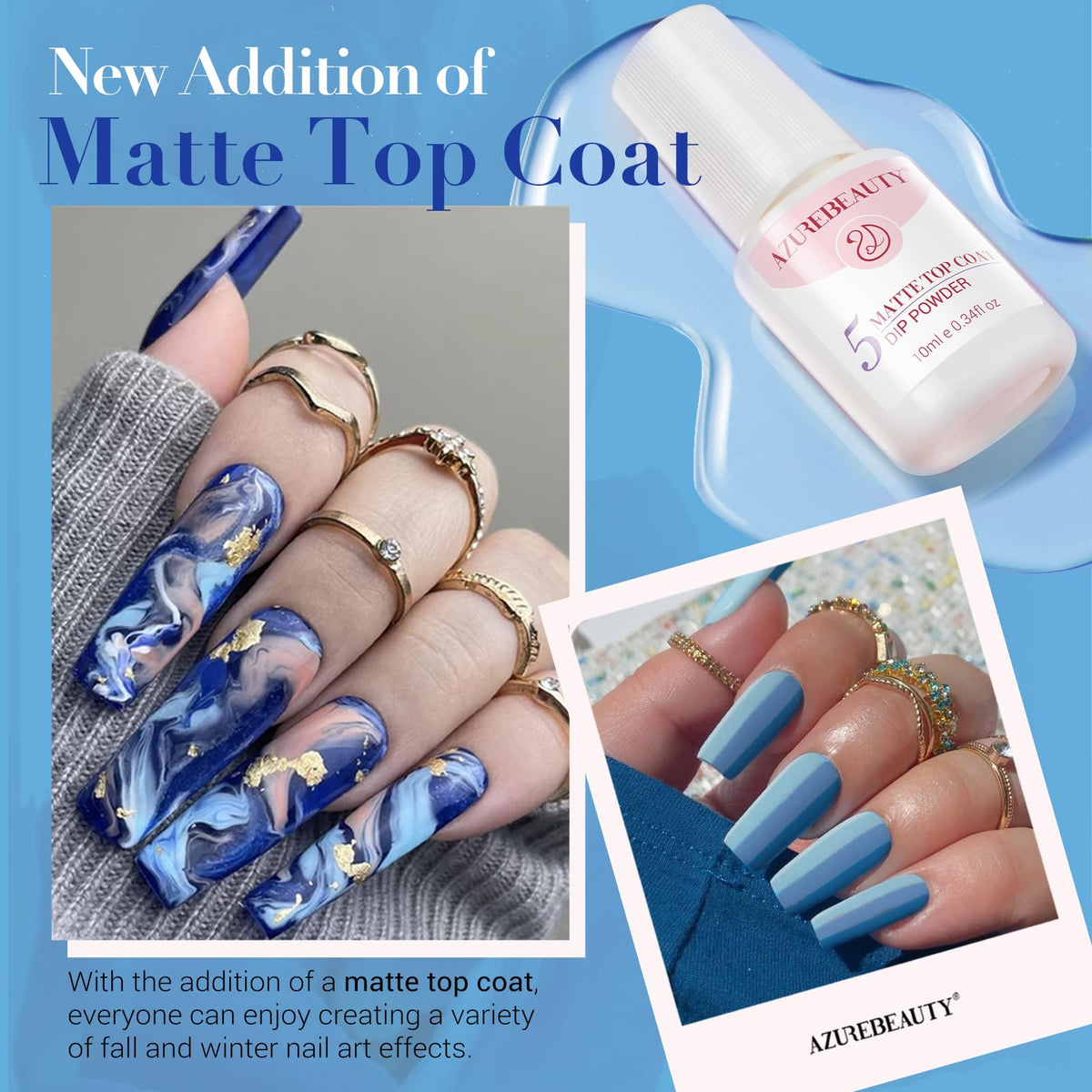 AzureBeauty comparison of glossy and matte finishes demonstrating style options