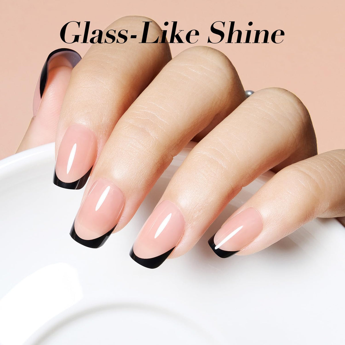 AZUREBEAUTY application in use on a nail, illustrating easy at-home dip technique