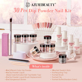 AZUREBEAUTY nail sticks with swatches showing how colors appear on nails