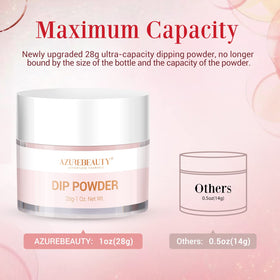 AZUREBEAUTY open jar of 28g dip powder showing generous refill capacity