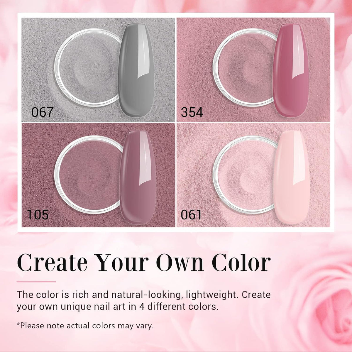 AZUREBEAUTY open powder jars displaying four neutral shades for natural-looking color options