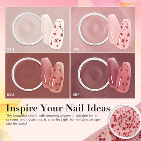 AZUREBEAUTY powder jars top view highlighting four jelly transparent shades
