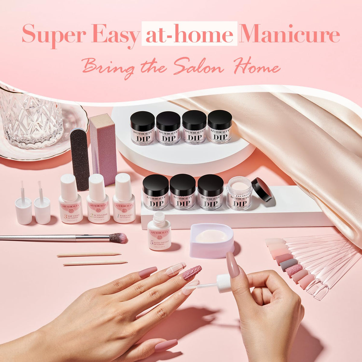 AZUREBEAUTY kit contents beside a ruler for clear size and quantity comparison