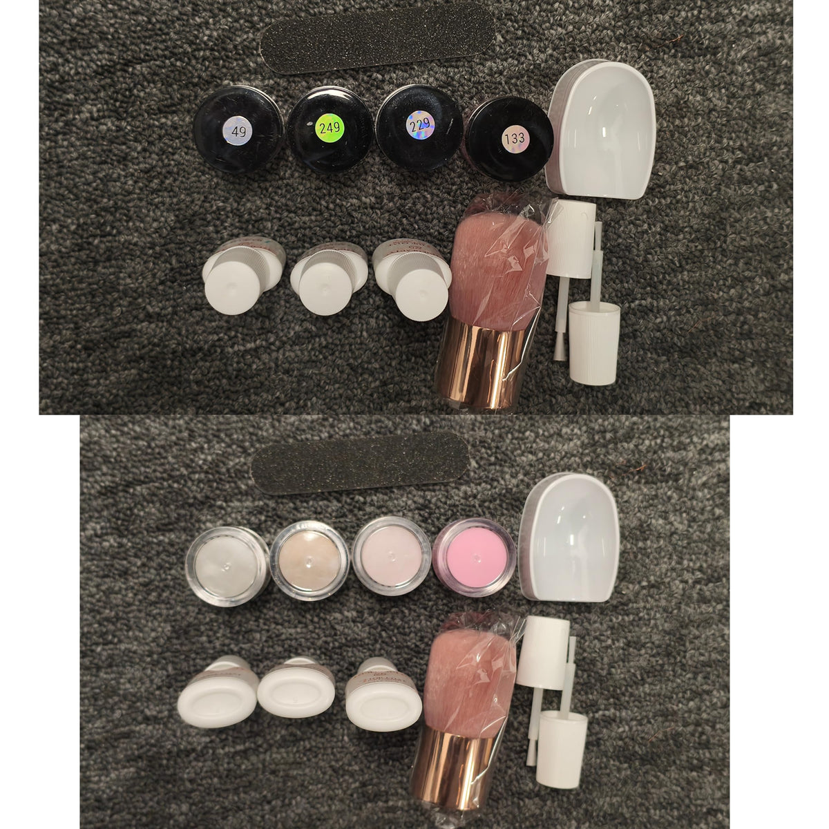 AZUREBEAUTY kit next to ruler showing bottle and powder size for reference