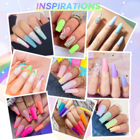 AZUREBEAUTY closeup swatches showing pastel neon color payoff