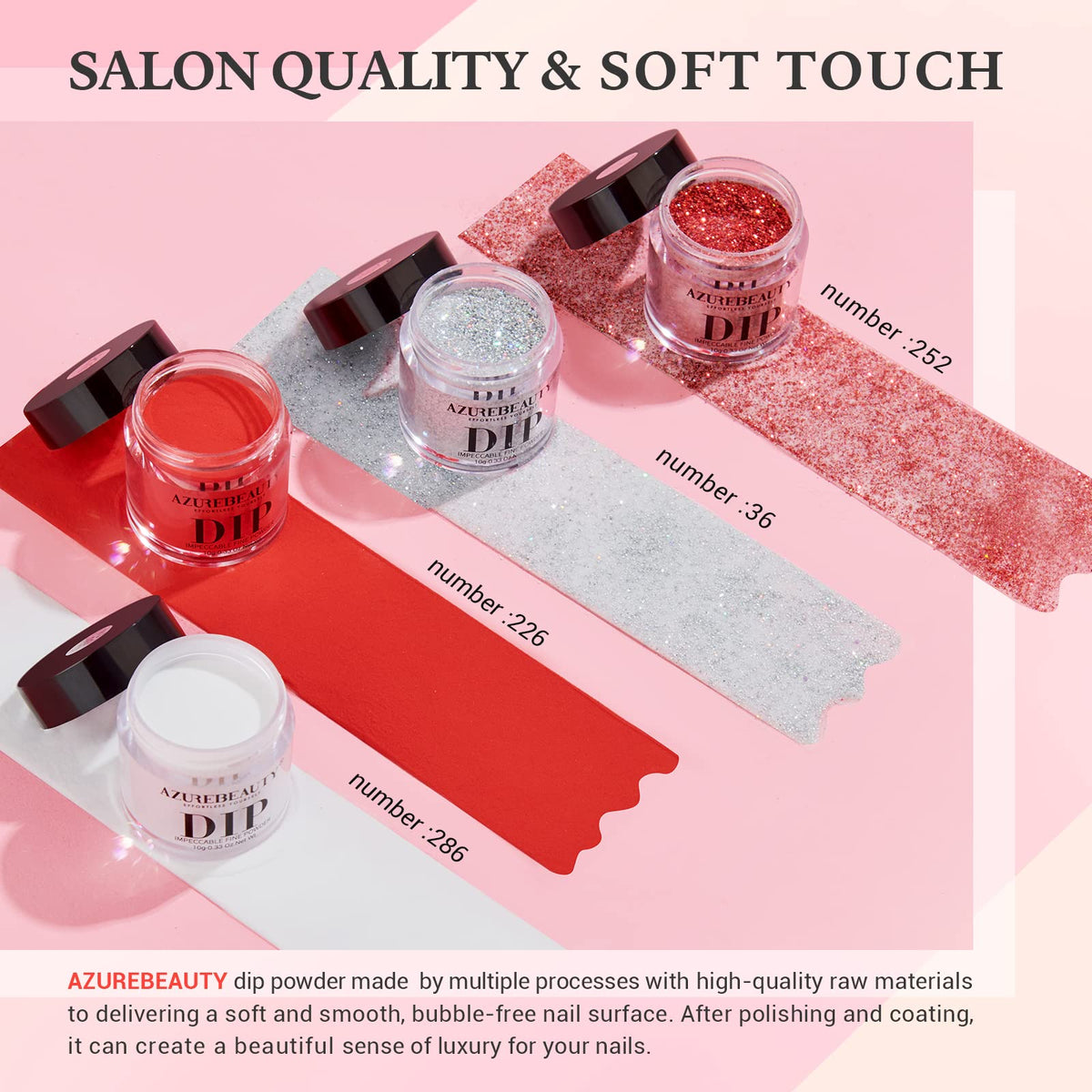 AZUREBEAUTY texture powder swatch showing fine consistency and coverage