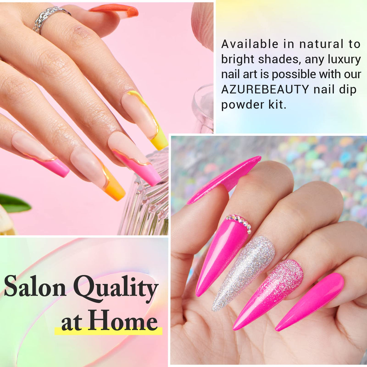 AZUREBEAUTY manicure tools flatlay showing brushes and files for precise work