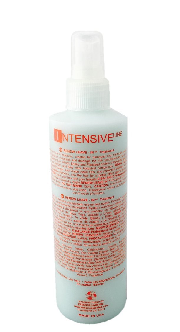 B Balance texture close-up of Renew Leave-In cream-gel demonstrating lightweight absorption