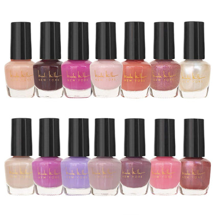 B.C BEAUTY CONCEPTS Nicole Miller front packaging showing 14 mini bottles, convenient variety