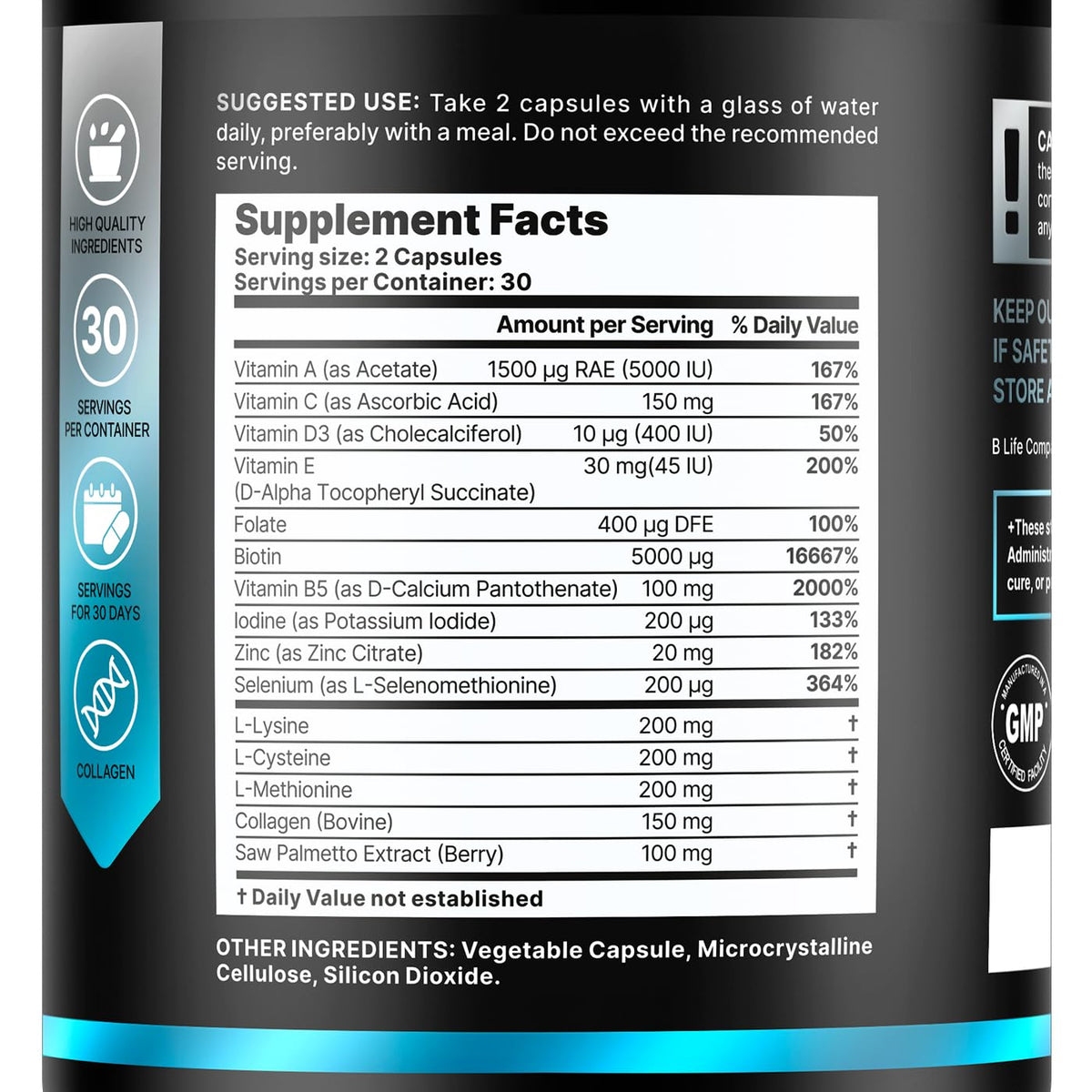 B Life Company capsules close-up highlighting smooth finish and easy swallowing