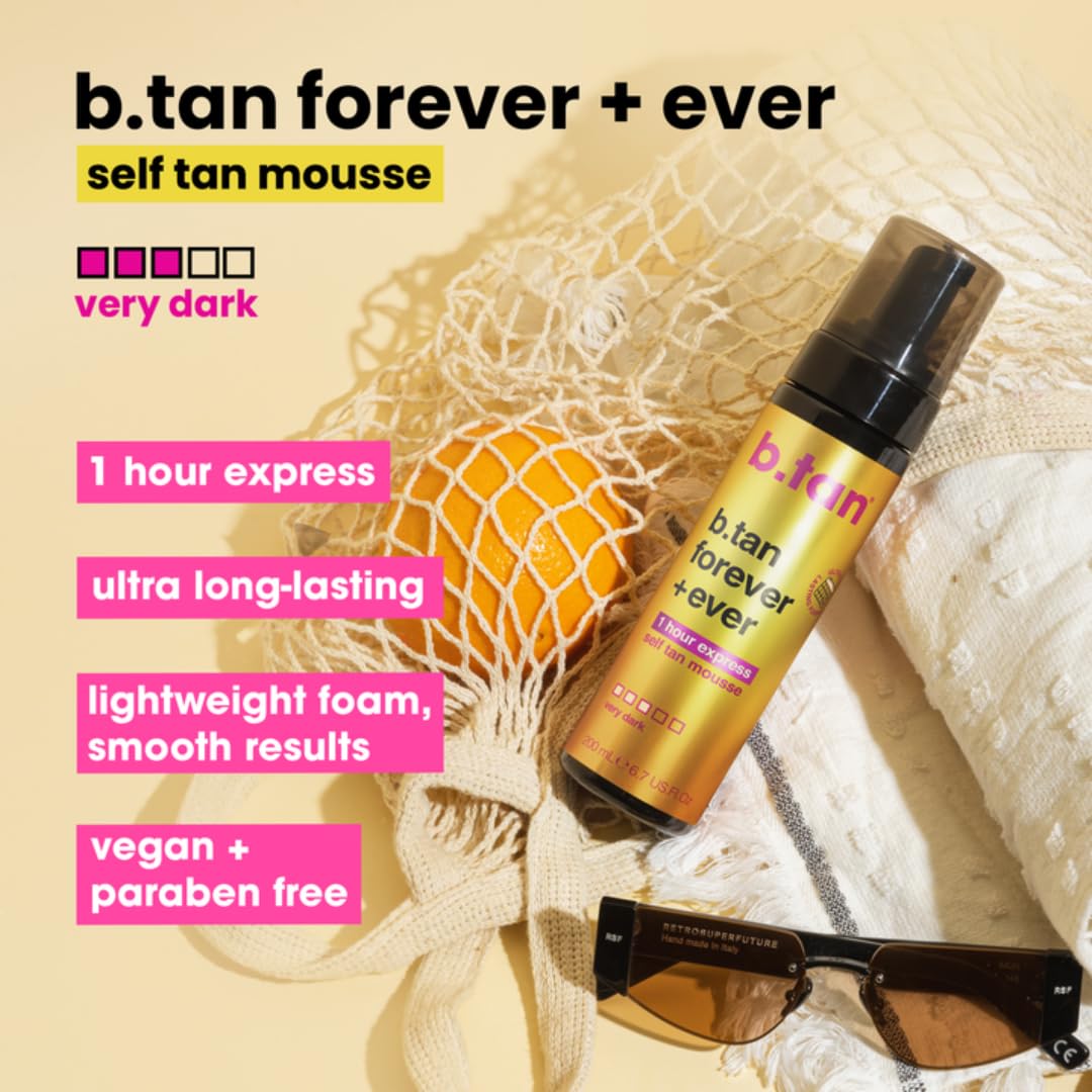 b.tan application on forearm in use demonstrating even coverage and quick results