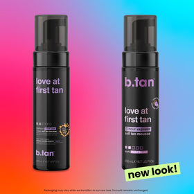 B.TAN foam dispensed on mitt showing easy controlled application