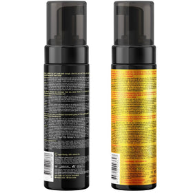 b.tan mousse texture close-up highlighting rich ultra-dark color and smoothness