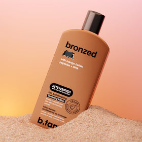 B.TAN being applied to forearm demonstrating even tint and easy blending benefit