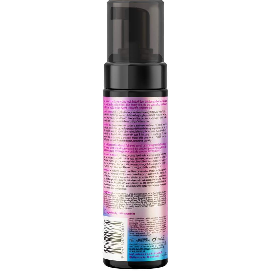 B.TAN mousse texture close-up showing creamy quick-absorbing finish