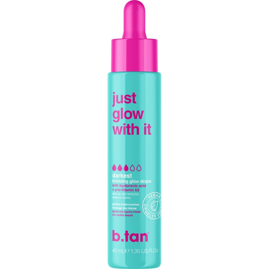 B.TAN front packaging bottle showing product and benefit of customizable tan