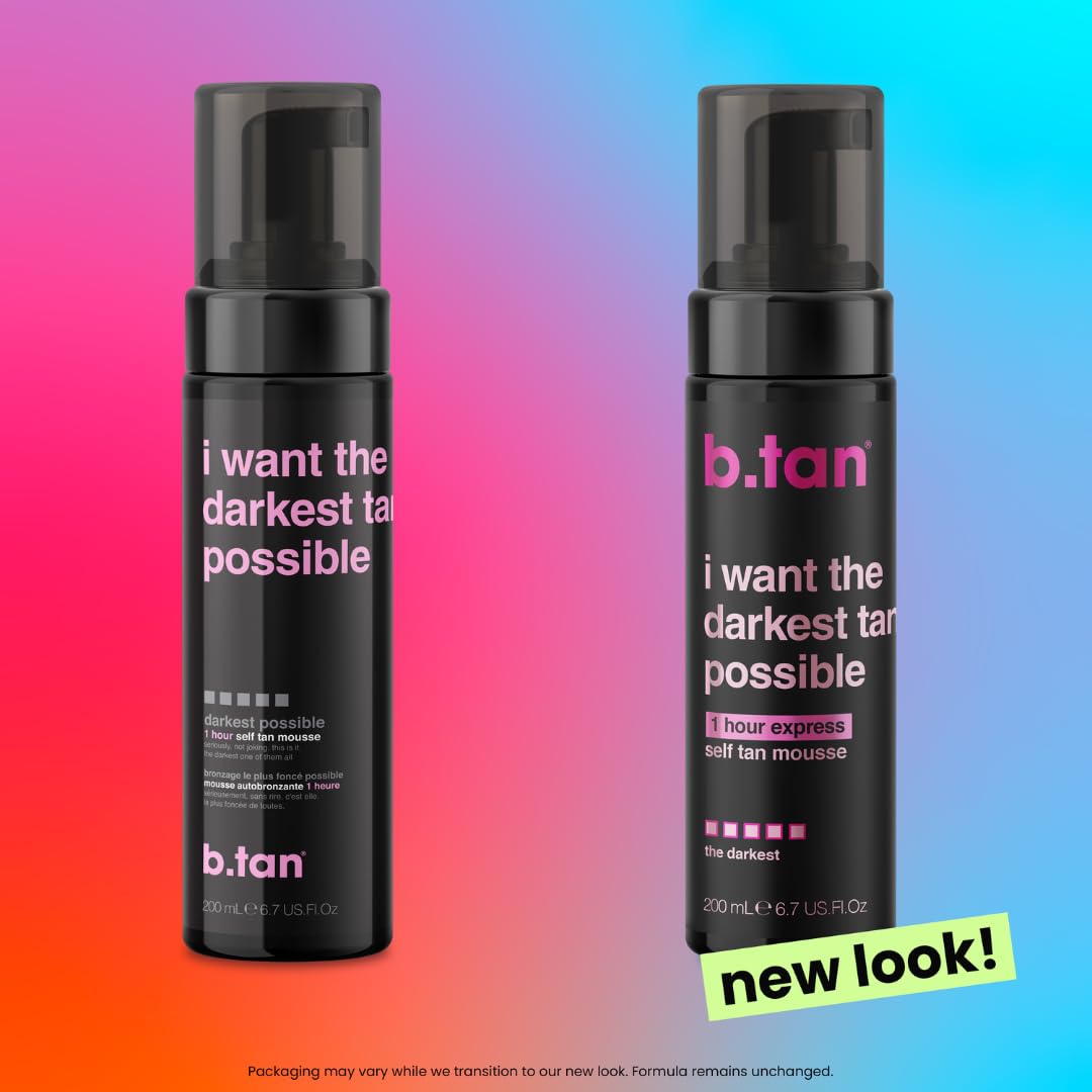 B.TAN mousse texture on skin demonstrating streak-free coverage benefit