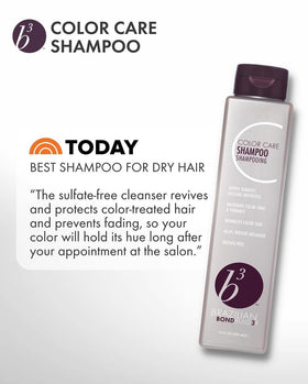 B3 Brazilian Bondbuilder bottle in a bathroom setting illustrating at-home salon-quality care