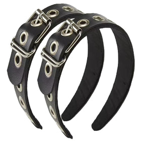 BaBakiak front view headband showing buckle and eyelets, adds bold style