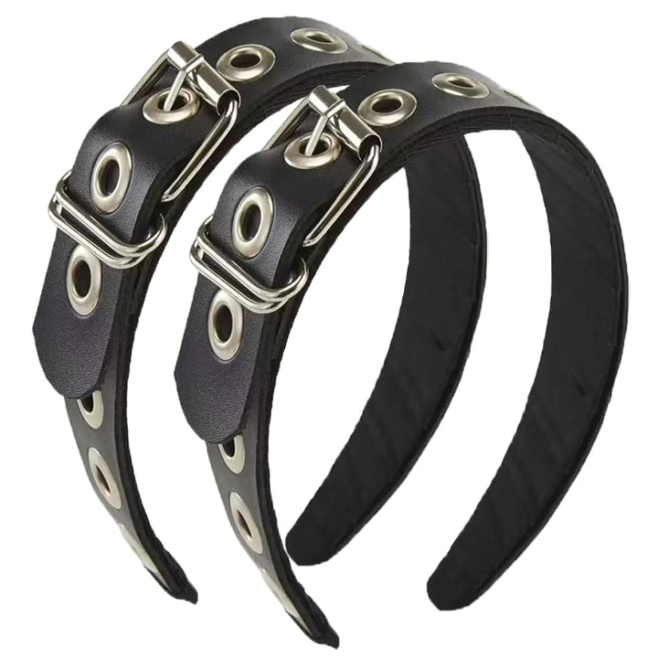 BaBakiak front view headband showing buckle and eyelets, adds bold style