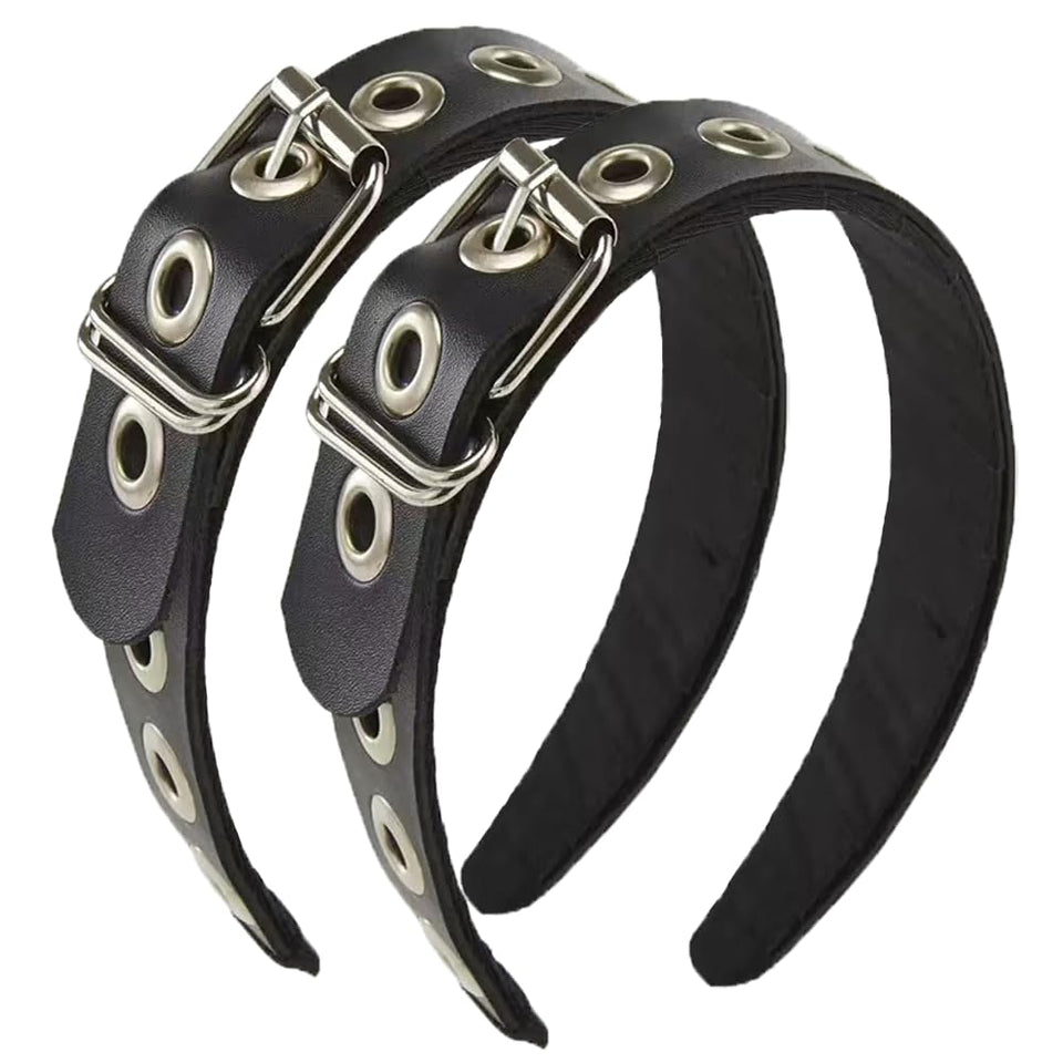 BaBakiak front view headband showing buckle and eyelets, adds bold style