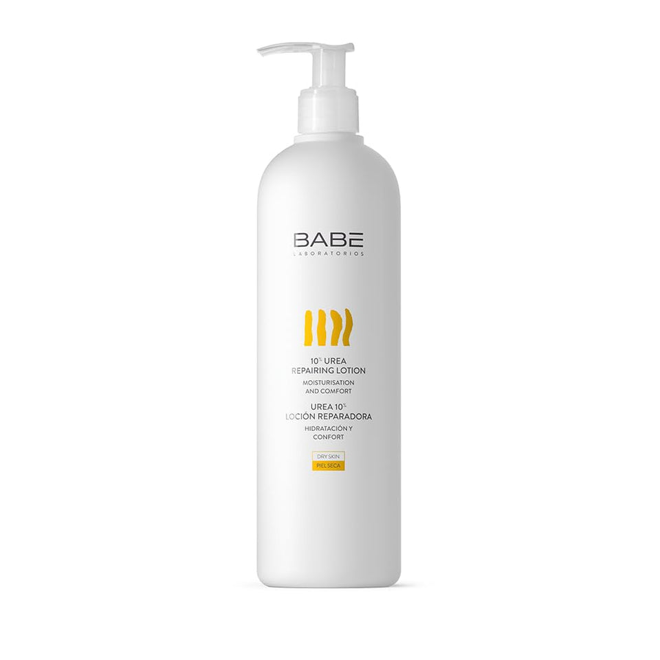 LABORATORIOS BABE 500ml bottle front view showing label and size, highlights easy dispensing benefit