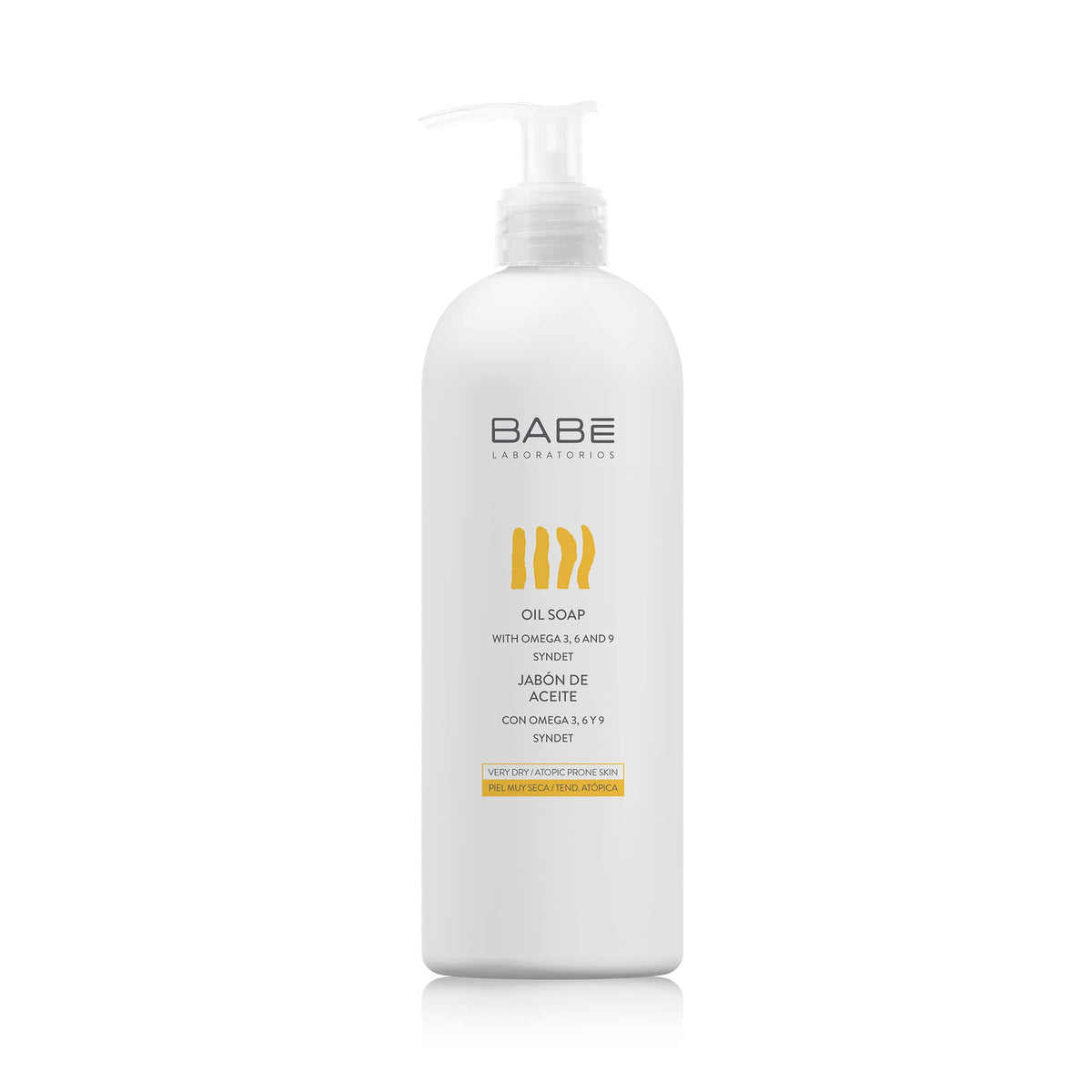 LABORATORIOS BABE front packaging showing 500ml bottle and benefits