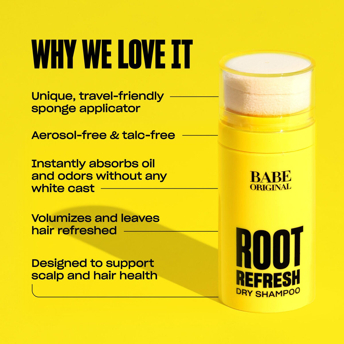 BABE ORIGINAL application in use tapping roots to create instant volume and freshness