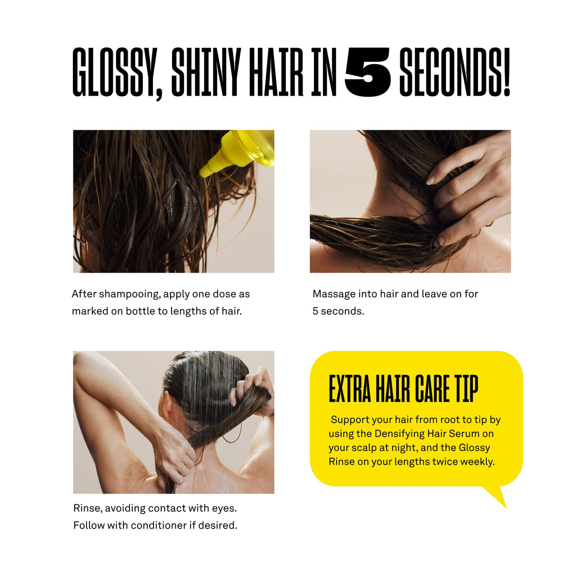 BABE ORIGINAL before and after hair comparison showing enhanced gloss