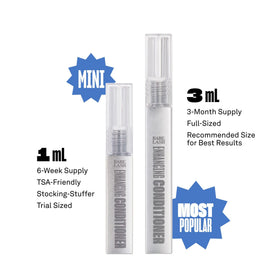 BABE ORIGINAL bottle and cap scale illustrating travel-friendly 1mL size