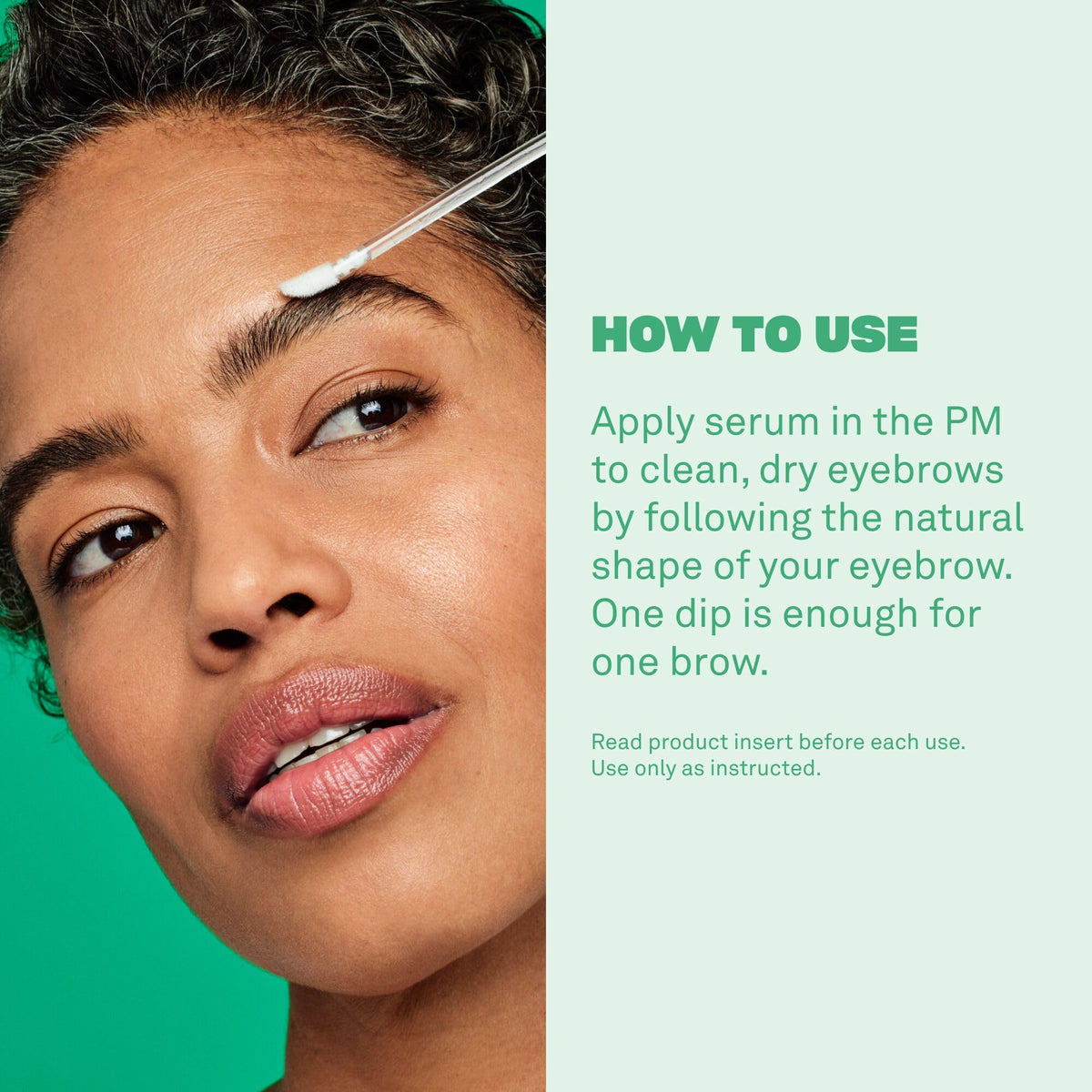BABE ORIGINAL application on eyebrow demonstrating targeted strokes for sparse areas