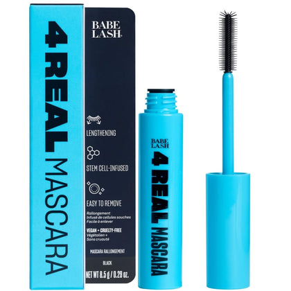 BABE ORIGINAL mascara front view showing sleek tube and black finish benefit-defined lashes