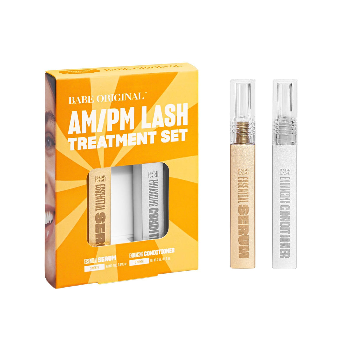 Babe Original gold box packaging showing both products and kit benefit