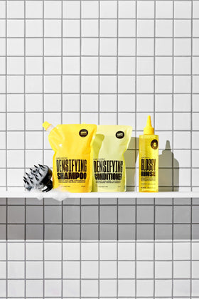BABE ORIGINAL ingredient display highlighting vegan keratin and squalene benefits